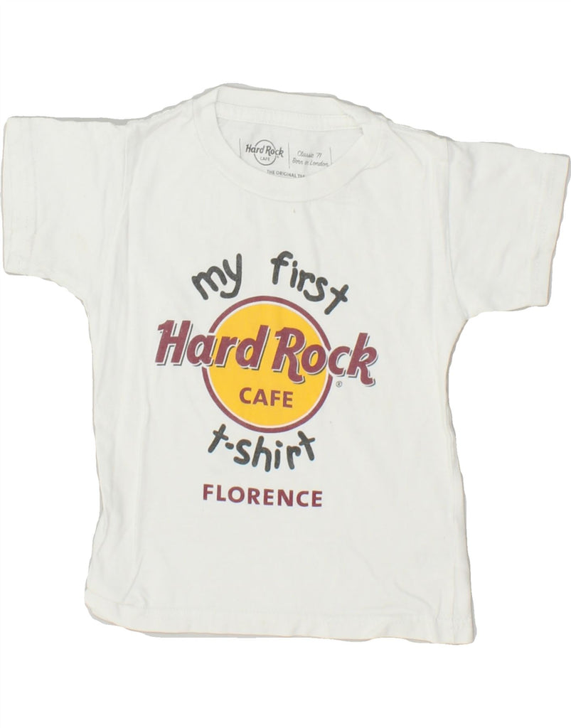 HARD ROCK Baby Boys Florence Graphic T-Shirt Top 18-24 Months White Cotton | Vintage Hard Rock | Thrift | Second-Hand Hard Rock | Used Clothing | Messina Hembry 