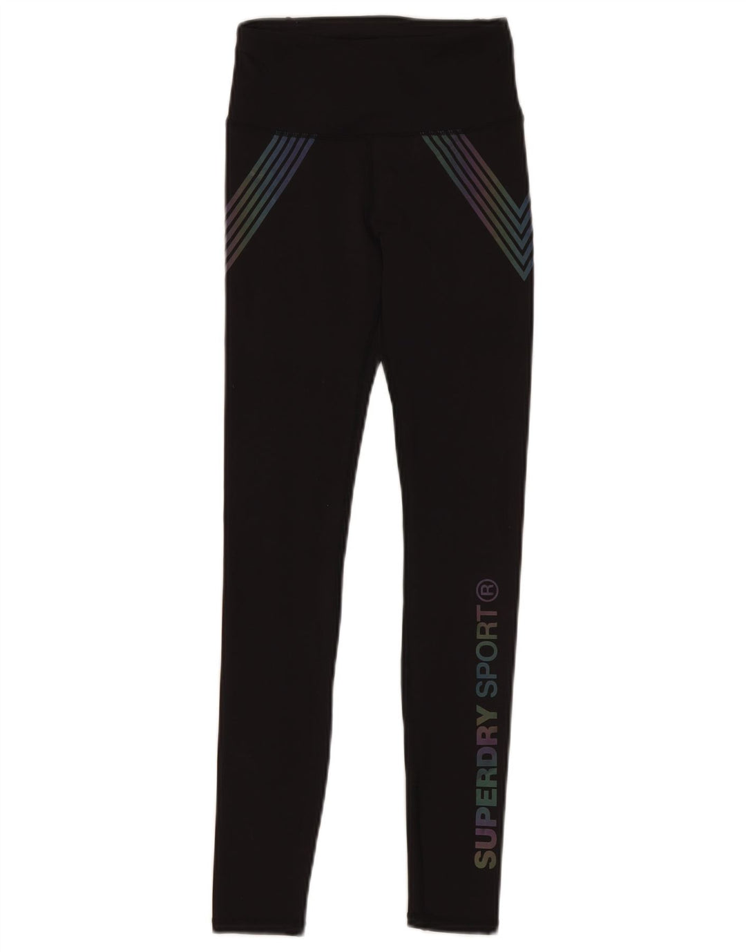 SUPERDRY Womens Graphic Leggings UK 6 Small  Black Polyester