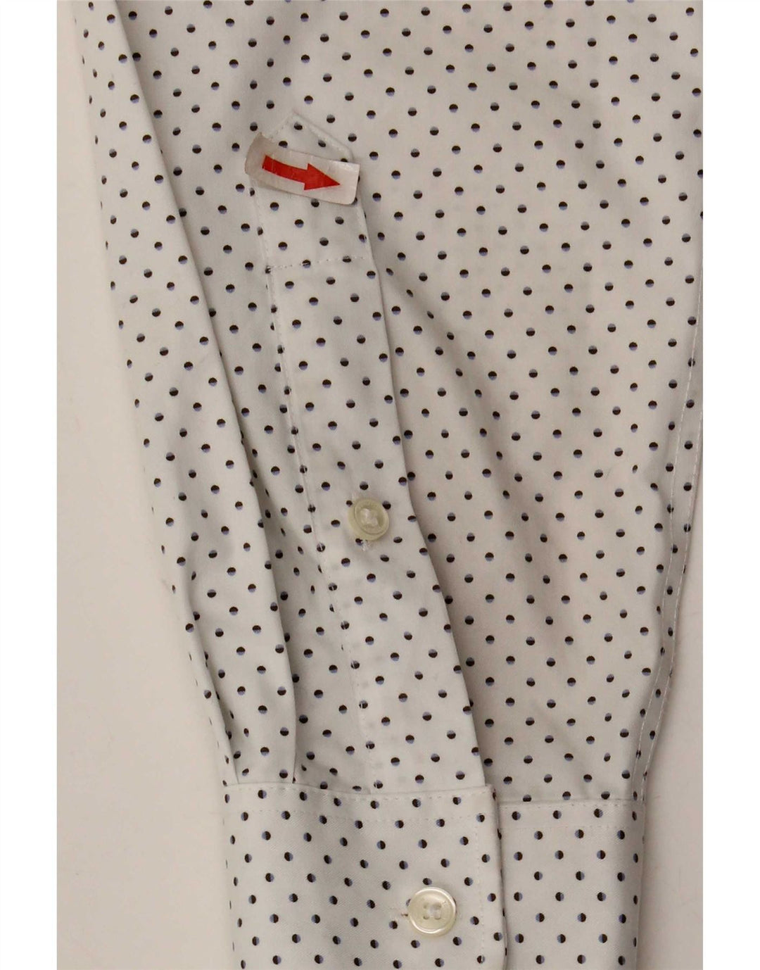 Tommy Hilfiger Mens Slim Fit Shirt Size 16 Large White Spotted