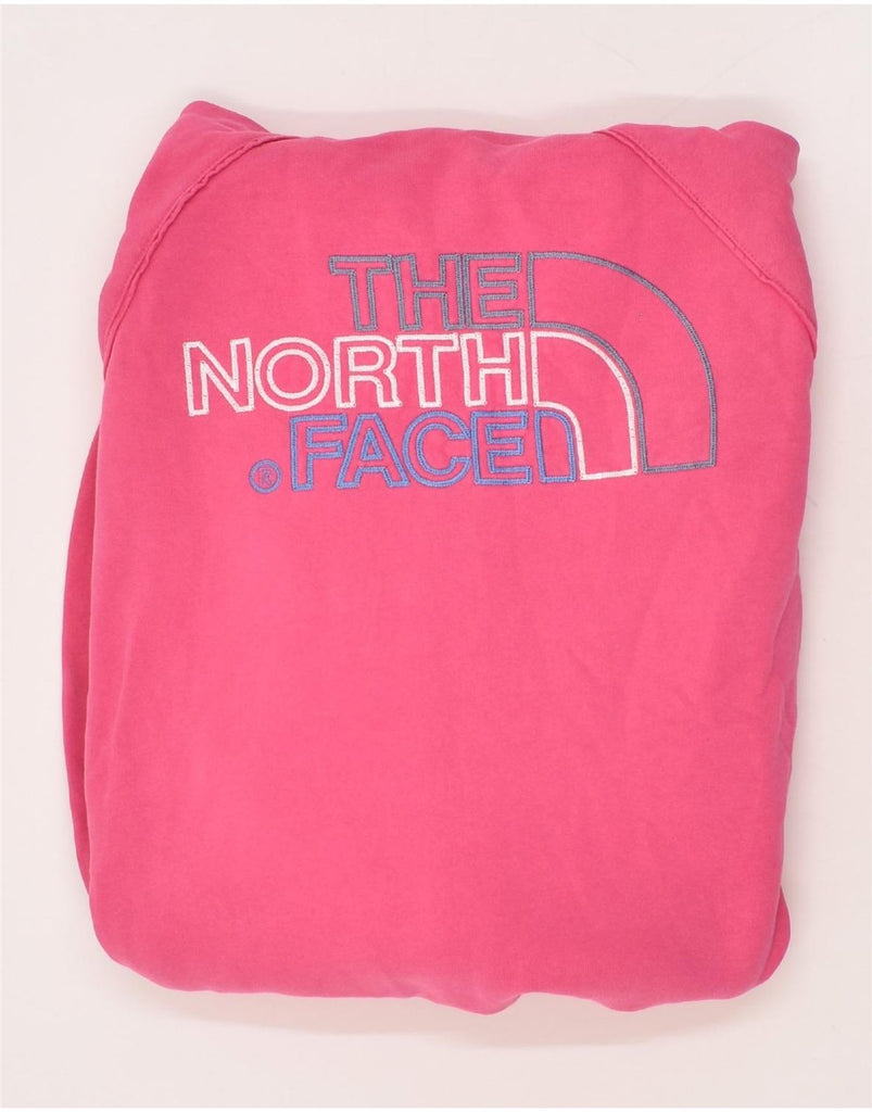 THE NORTH FACE Womens Graphic Zip Hoodie Sweater UK 16 Large Pink Cotton | Vintage The North Face | Thrift | Second-Hand The North Face | Used Clothing | Messina Hembry 