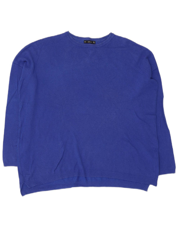 Zara Womens Oversized Crew Neck Jumper Sweater UK 10 Small Blue