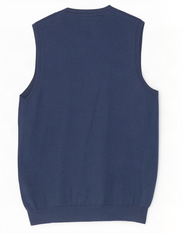 Marks & Spencer Mens Vest Tank Top Large Navy Blue Cotton