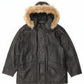 MARCO BALDASSARI Womens Hooded Leather Coat UK 14 Large  Black