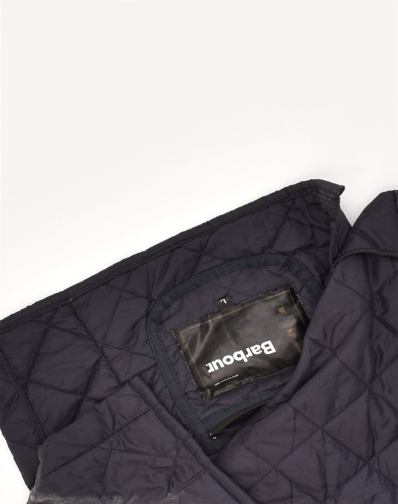 BARBOUR Mens Quilted Jacket UK 40 Large Navy Blue Polyamide | Vintage Barbour | Thrift | Second-Hand Barbour | Used Clothing | Messina Hembry 