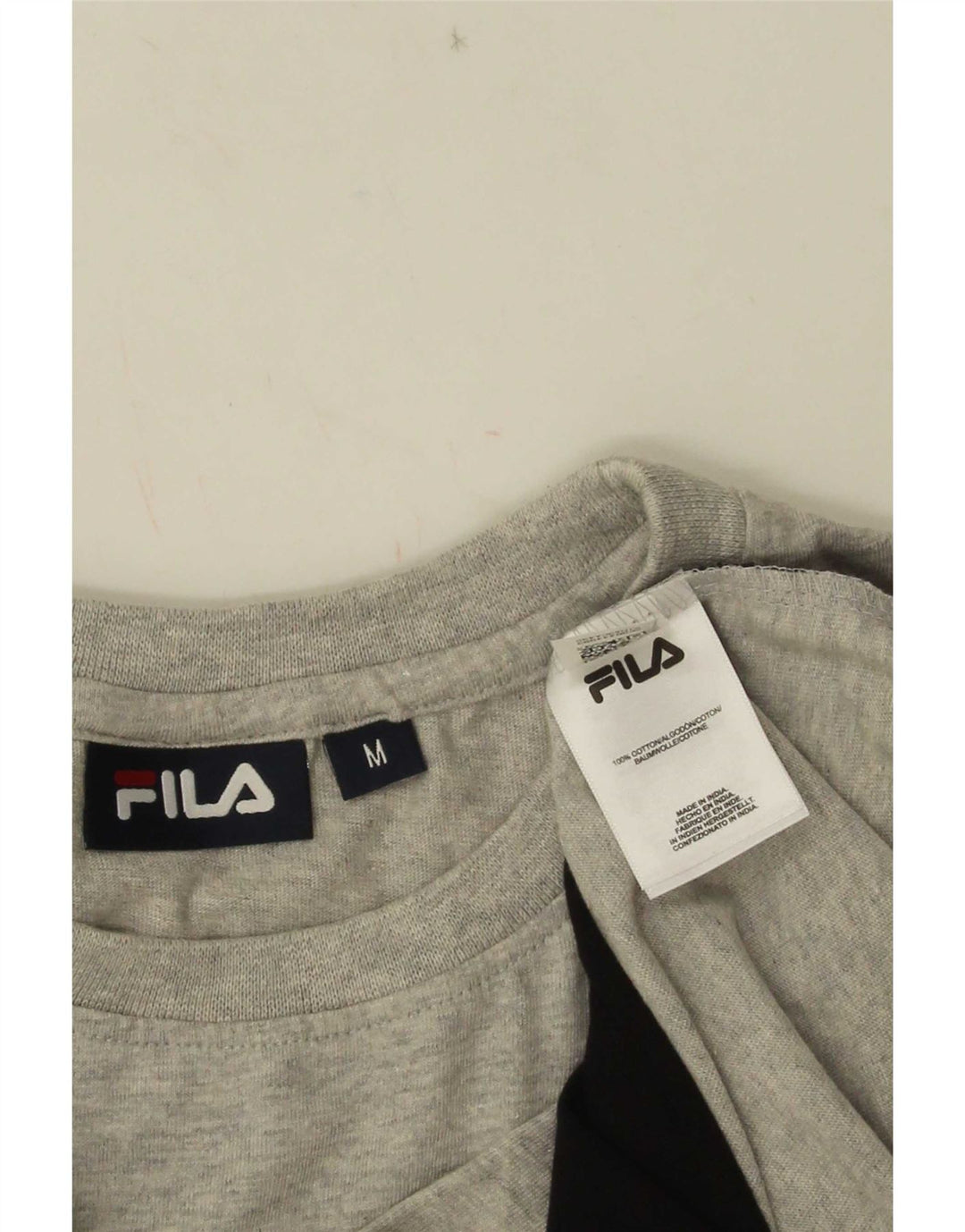 Fila Mens T-Shirt Top Medium Grey Colourblock Cotton