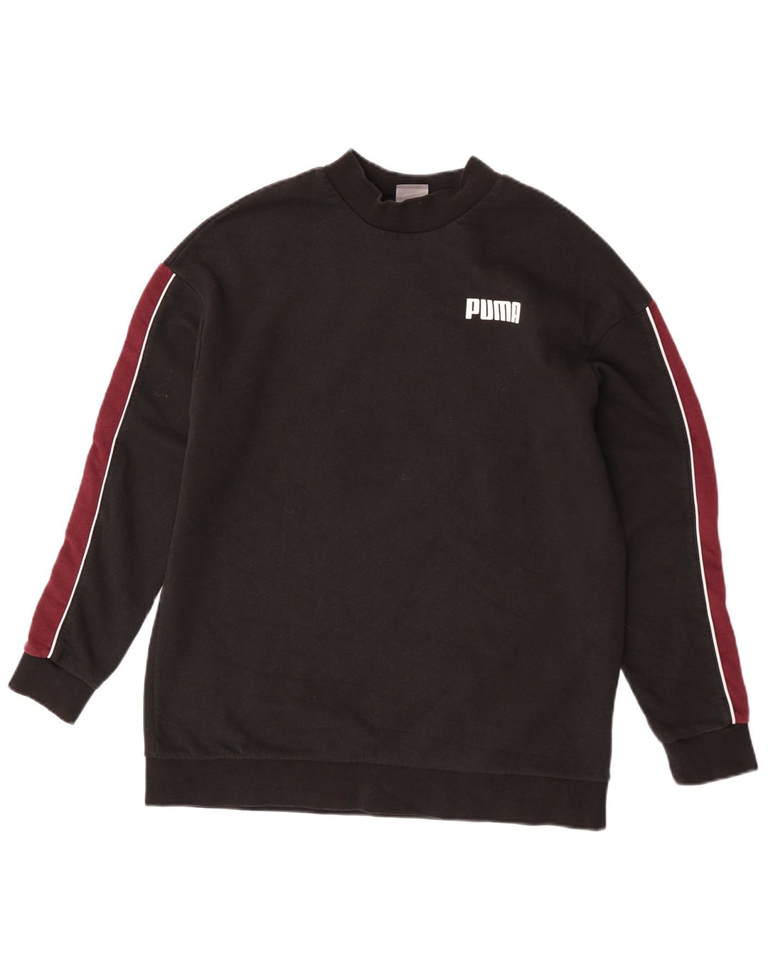 Puma Womens Sweatshirt Jumper UK 12 Medium Black Colourblock Cotton