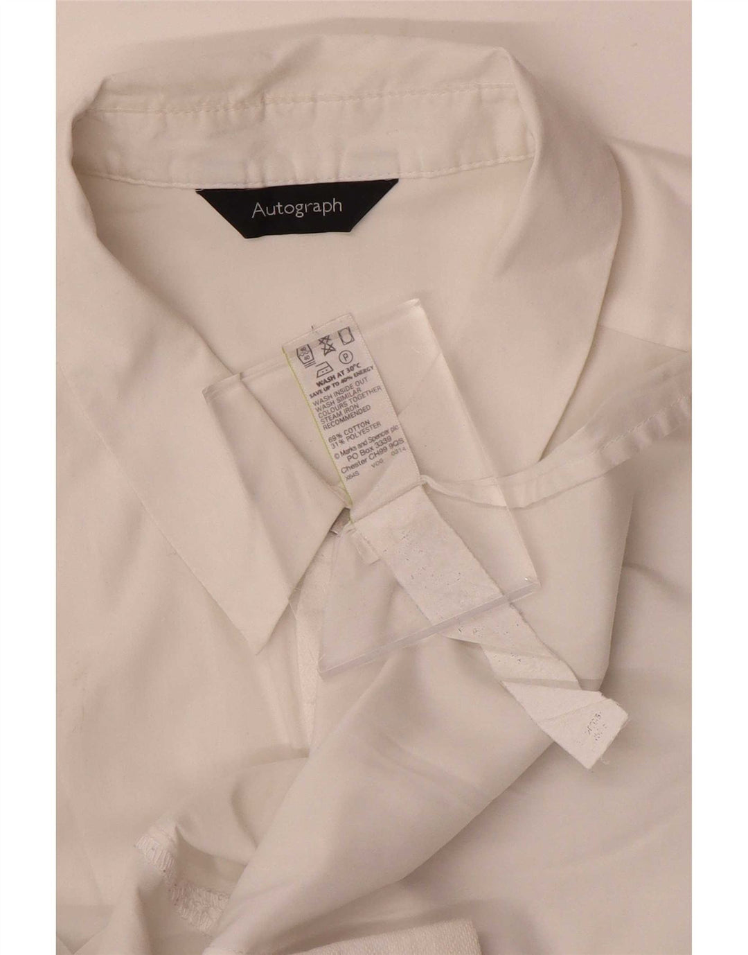 Marks & Spencer Womens Autograph Shirt UK 12 Medium White Cotton