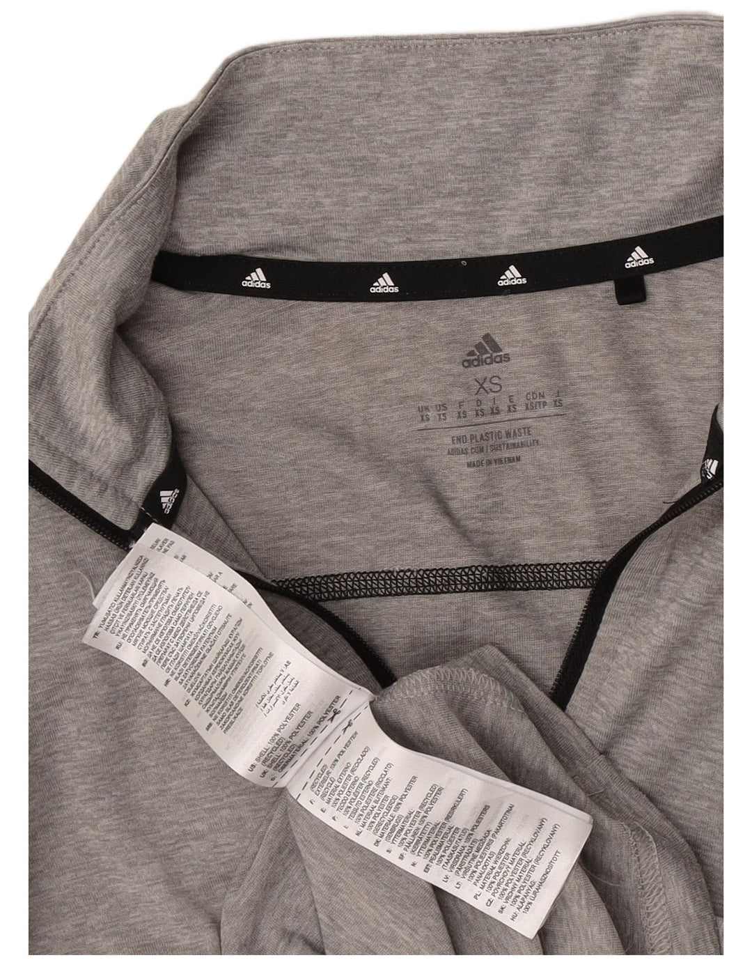 Adidas Mens Aeroready Zip Neck Pullover Tracksuit Top XS Grey Polyester
