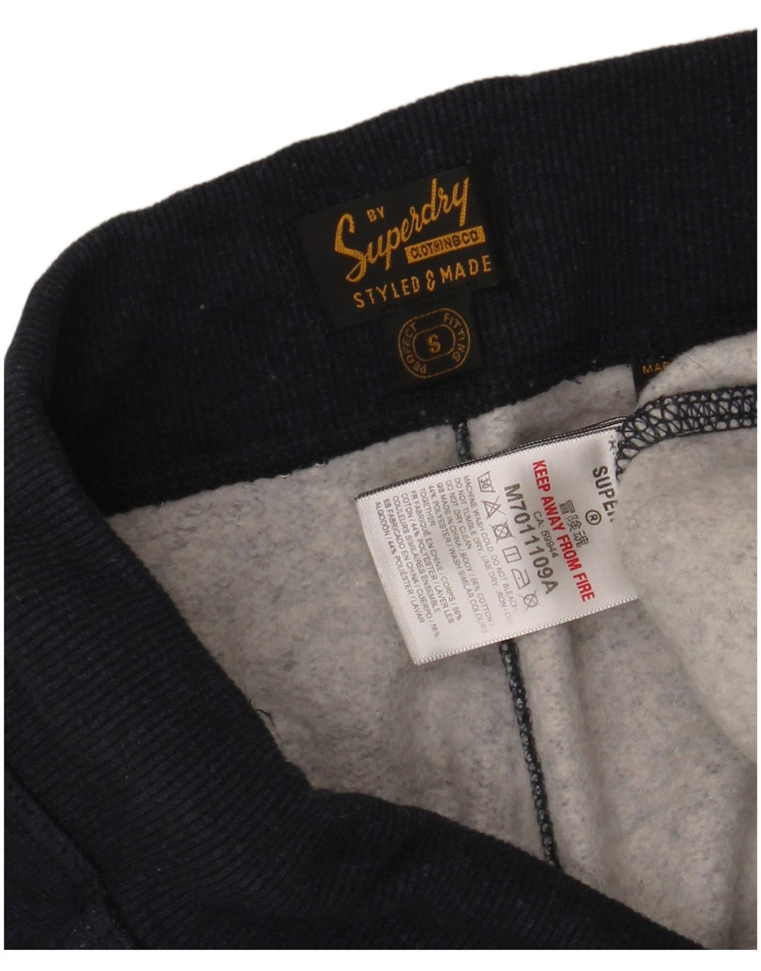 SUPERDRY Mens Graphic Tracksuit Trousers Joggers Small  Navy Blue Cotton