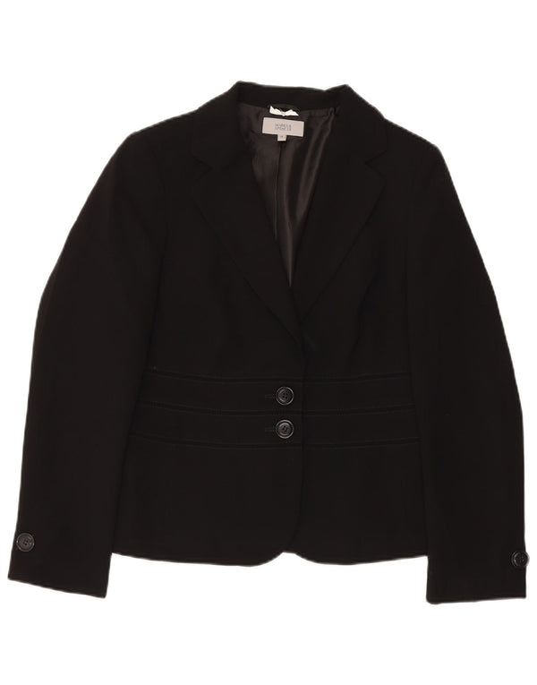 Marks & Spencer Womens 2 Button Blazer Jacket UK 14 Medium  Black Polyester