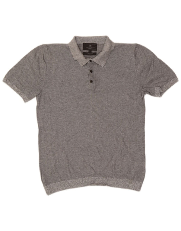 Marks & Spencer Mens Tailored Fit Polo Neck Jumper Sweater Medium Grey