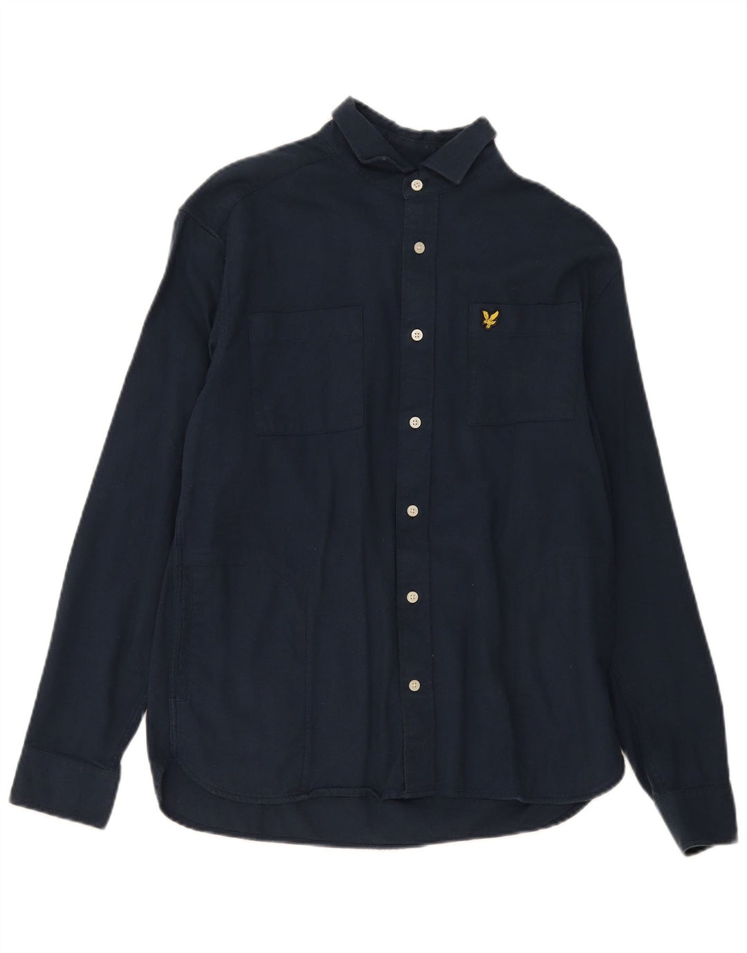 Lyle & Scott Mens Shirt Small Navy Blue Cotton