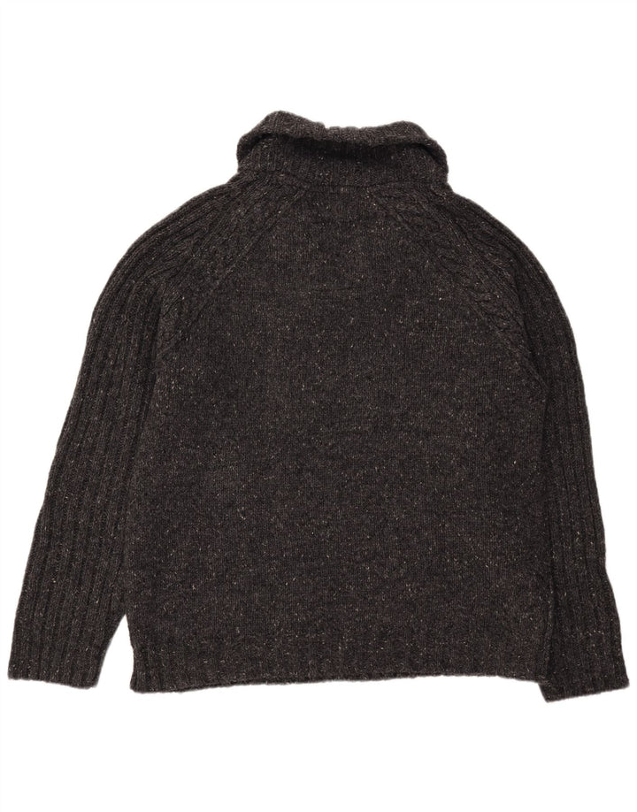 Fat Face Mens Shawl Neck Jumper Sweater XL Grey Flecked Wool