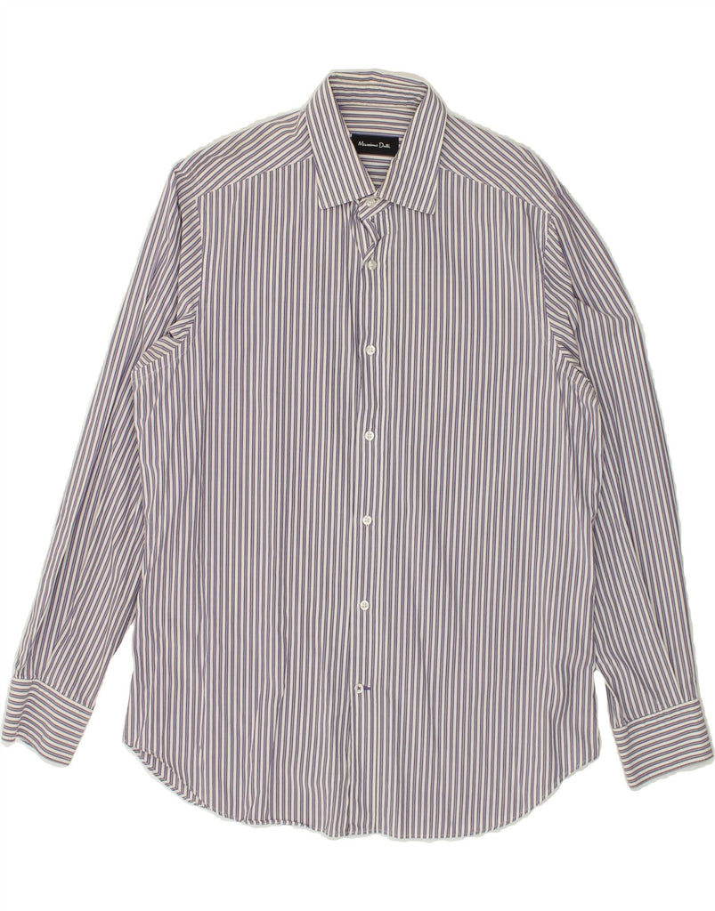 MASSIMO DUTTI Mens Shirt Large Purple Striped Cotton | Vintage Massimo Dutti | Thrift | Second-Hand Massimo Dutti | Used Clothing | Messina Hembry 