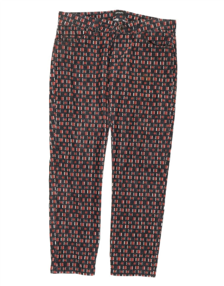 MAX & CO. Womens Cropped Trousers UK 14 Large W31 L26 Multicoloured