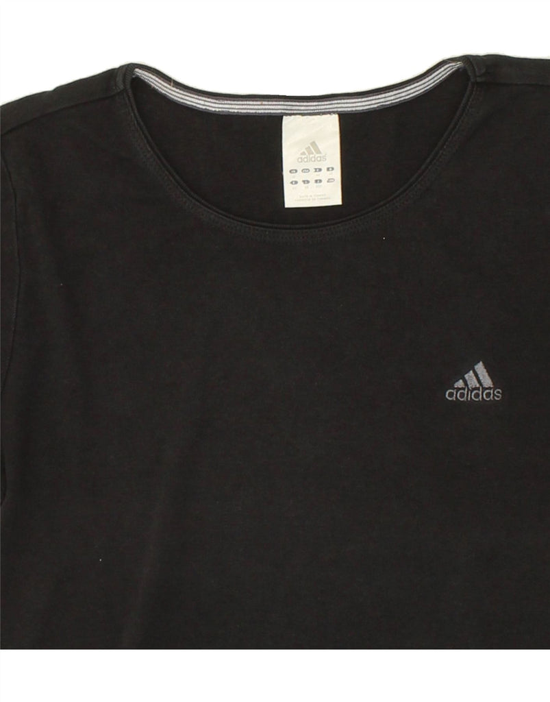 ADIDAS Womens T-Shirt Top UK 16 Large  Black Cotton | Vintage Adidas | Thrift | Second-Hand Adidas | Used Clothing | Messina Hembry 