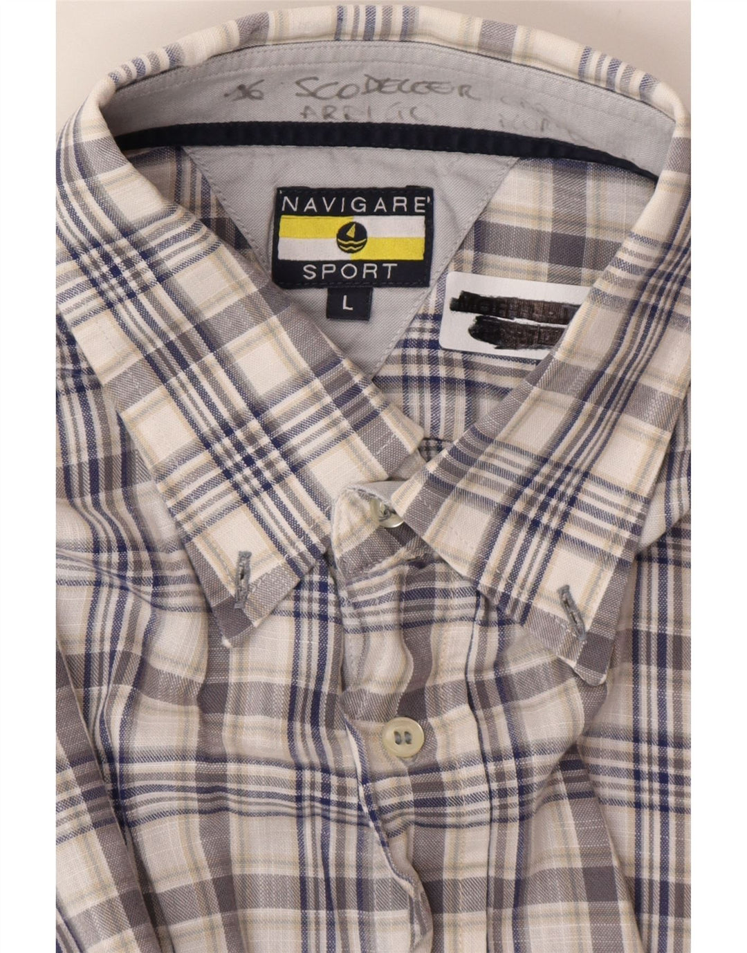 Navigare Mens Short Sleeve Shirt Large Blue Check