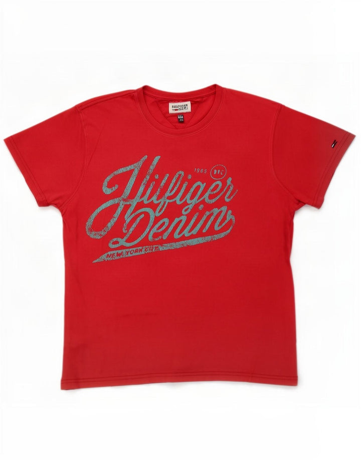Tommy Hilfiger Mens Graphic T-Shirt Top Large Red