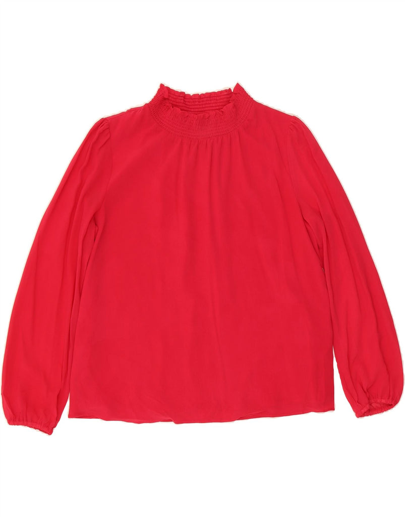 J. CREW Womens Oversized Long Sleeve Blouse Top UK 10 Small Pink Polyester Vintage J. Crew and Second-Hand J. Crew from Messina Hembry 