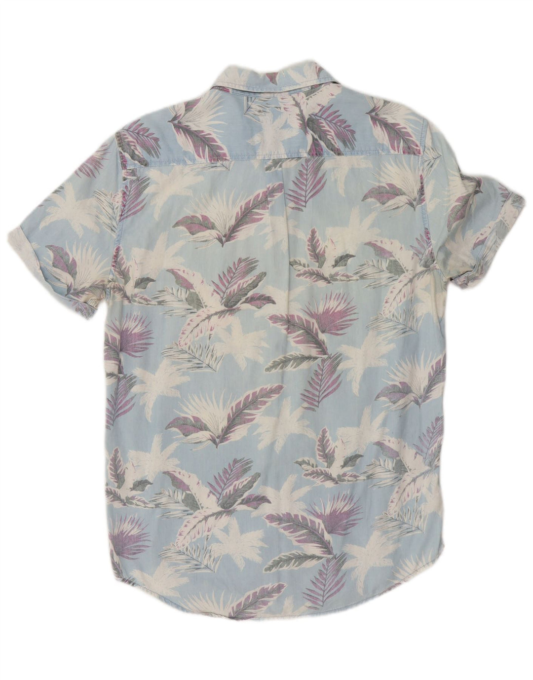 Superdry Mens Short Sleeve Regular Fit Shirt Medium Blue Floral Cotton
