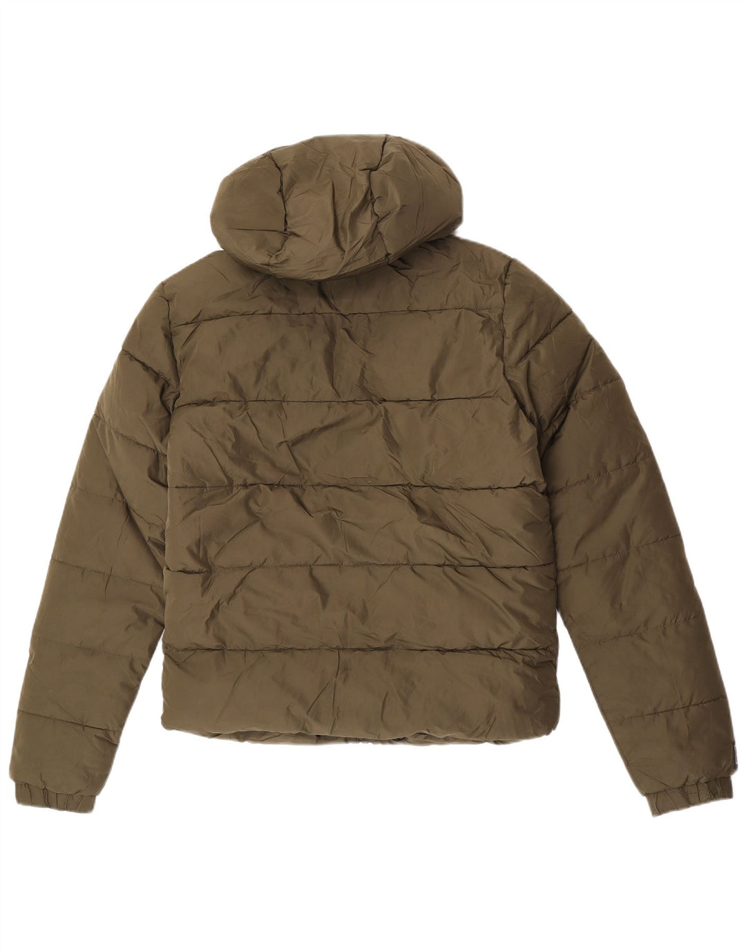 Superdry Mens Hooded Padded Jacket UK 36 Small Khaki Polyester