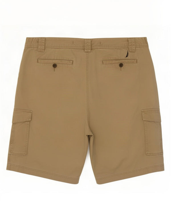 Nautica Mens Clipper Relaxed Fit Cargo Shorts XL W38 Beige Cotton