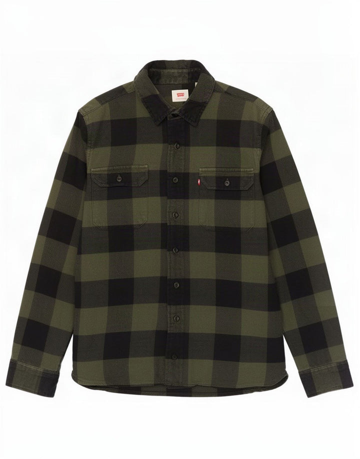 Levi's Mens Flannel Shirt Small Green Check Cotton