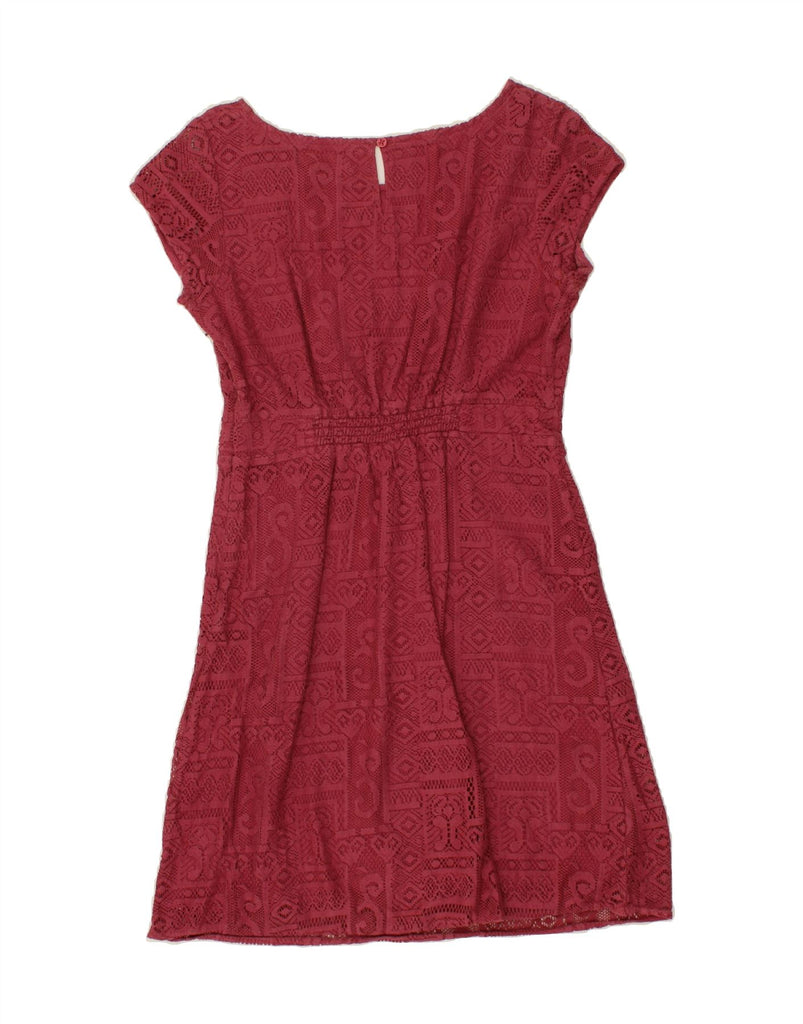 FAT FACE Womens A-Line Dress UK 12 Medium  Red Fair Isle Cotton Vintage Fat Face and Second-Hand Fat Face from Messina Hembry 