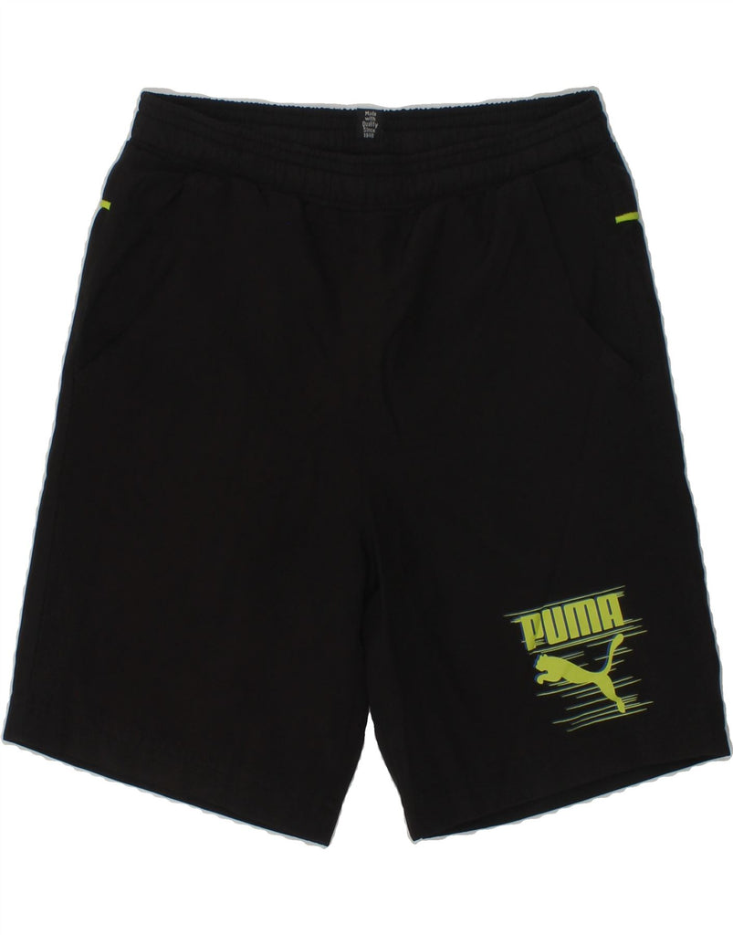 PUMA Boys Graphic Sport Shorts 7-8 Years Black | Vintage Puma | Thrift | Second-Hand Puma | Used Clothing | Messina Hembry 