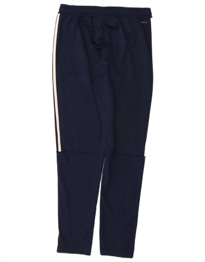 ADIDAS Boys Climalite Tracksuit Trousers 13-14 Years  Navy Blue Polyester