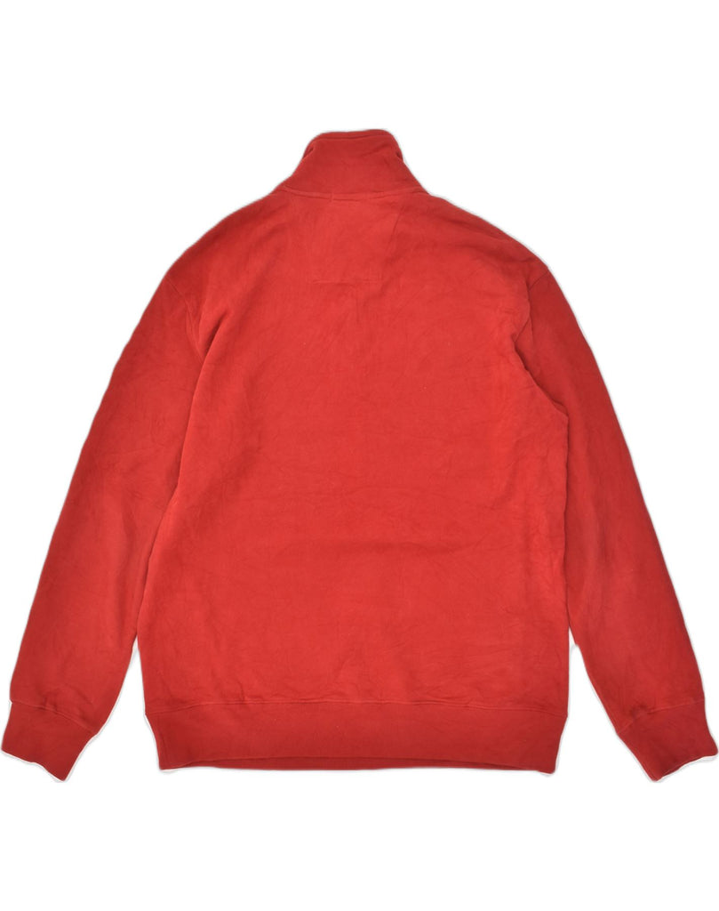 NAUTICA Mens Zip Neck Sweatshirt Jumper XL Red Cotton | Vintage Nautica | Thrift | Second-Hand Nautica | Used Clothing | Messina Hembry 