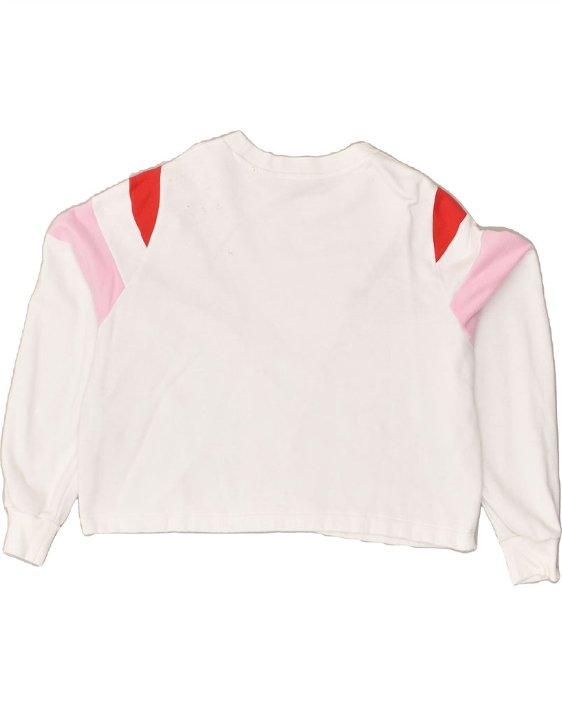 LEVI'S Womens Sweatshirt Jumper UK 10 Small White Colourblock Cotton | Vintage Levi's | Thrift | Second-Hand Levi's | Used Clothing | Messina Hembry 