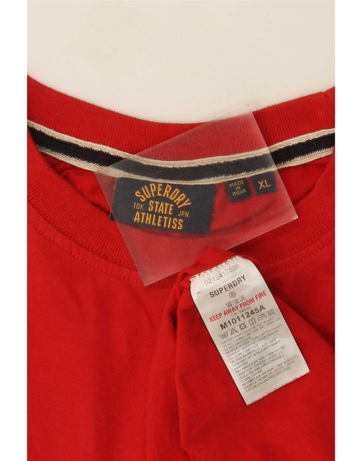 Superdry Mens T-Shirt Top XL Red Cotton