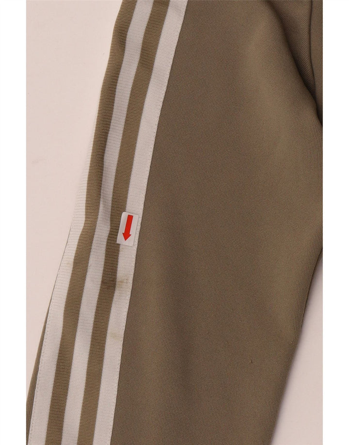 Adidas Womens Zip Hoodie Sweater UK 12 Medium  Khaki Polyester