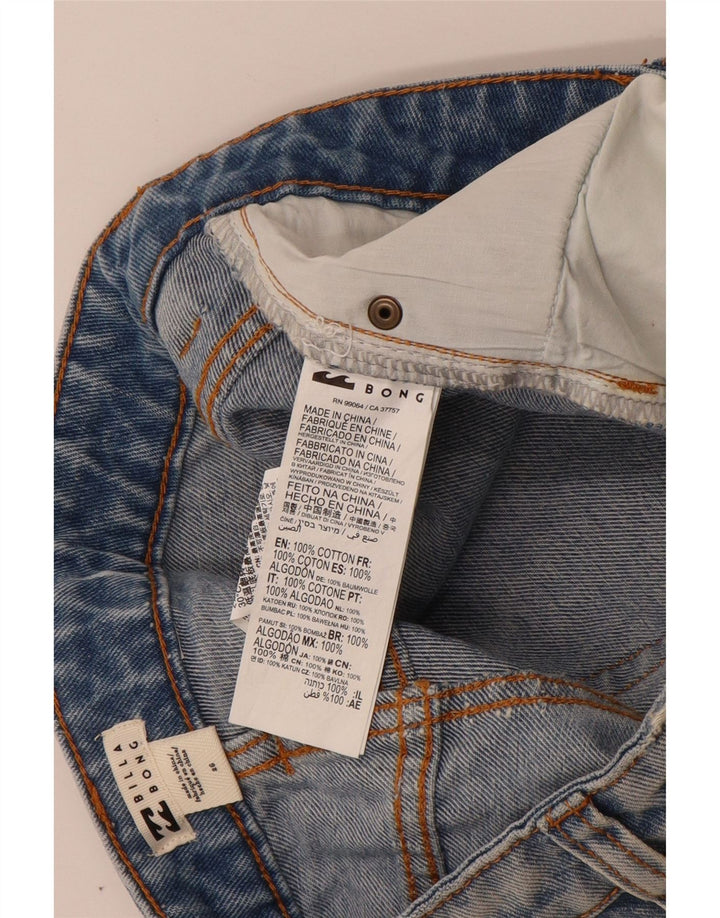 Billabong Womens Distressed Denim Shorts W26 Small Blue Cotton