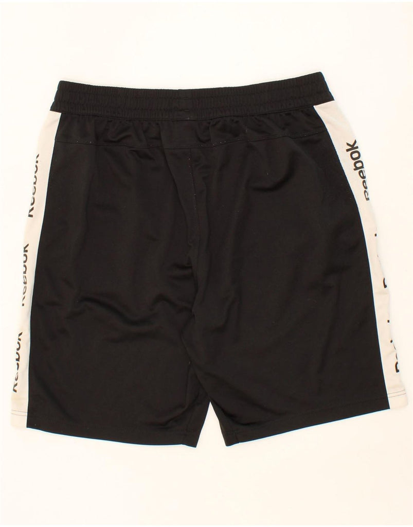 REEBOK Mens Graphic Sport Shorts XL  Black Colourblock Polyester Vintage Reebok and Second-Hand Reebok from Messina Hembry 
