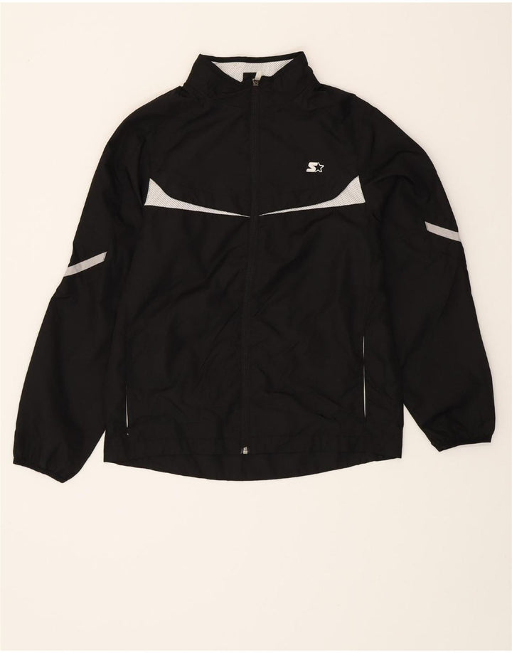 STARTER Boys Graphic Tracksuit Top Jacket 14-15 Years XL Black Polyester Vintage Starter and Second-Hand Starter from Messina Hembry 