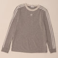 Adidas Womens Top Long Sleeve UK 12 Medium  Grey Cotton