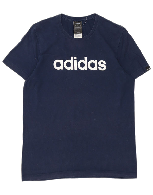 Adidas Mens Graphic T-Shirt Top Small Navy Blue Cotton