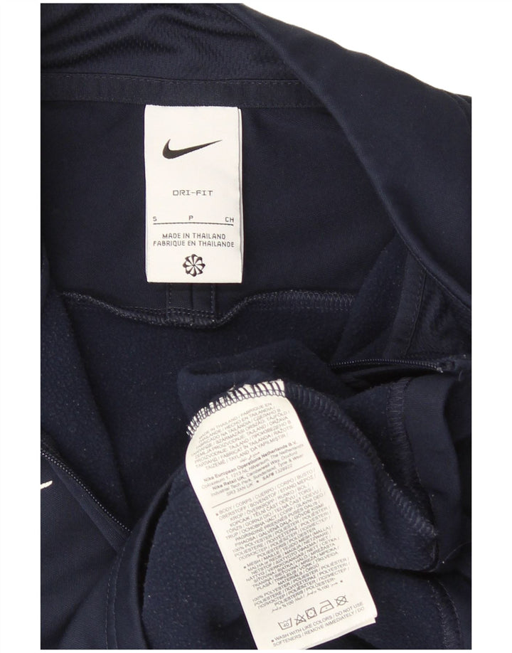 Nike Mens Dri Fit Pullover Tracksuit Top Small Navy Blue Colourblock