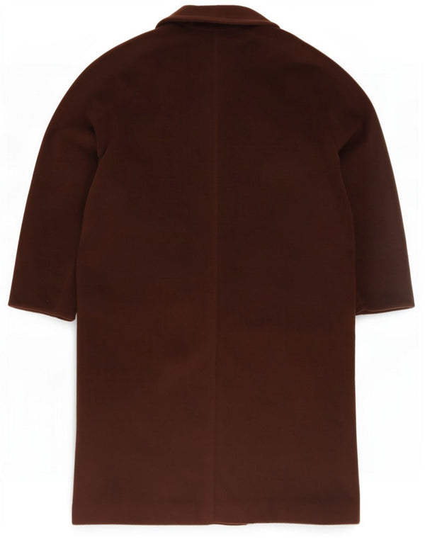 Max Mara Womens Oversized Double Breasted Coat UK 14 Large Brown
