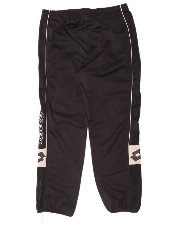 Lotto Mens Graphic Tracksuit Trousers Joggers Large Black Colourblock
