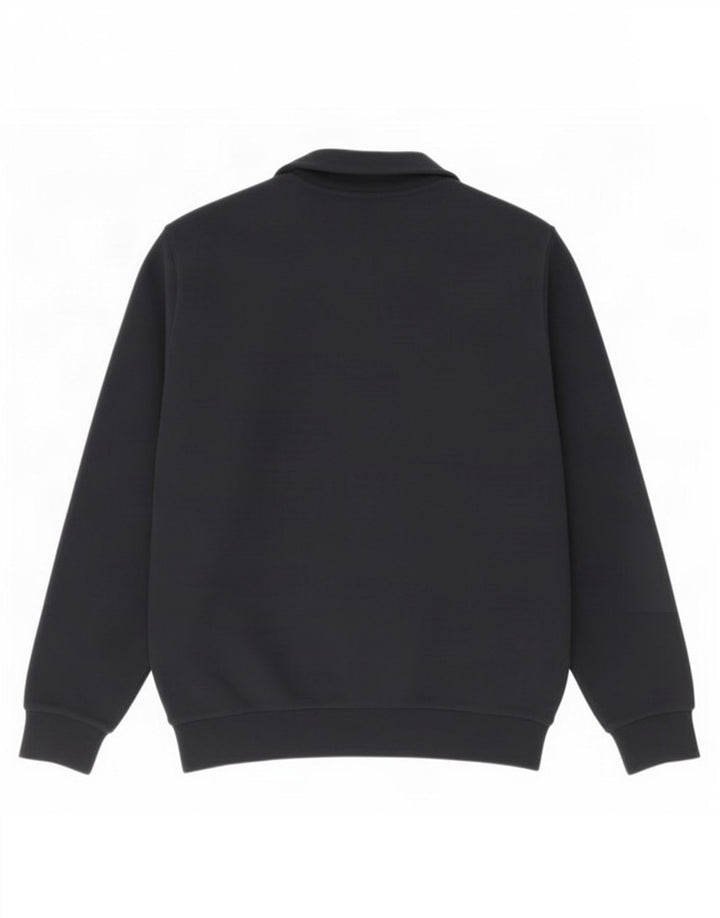Lyle & Scott Mens Zip Neck Sweatshirt Jumper Small Navy Blue Cotton
