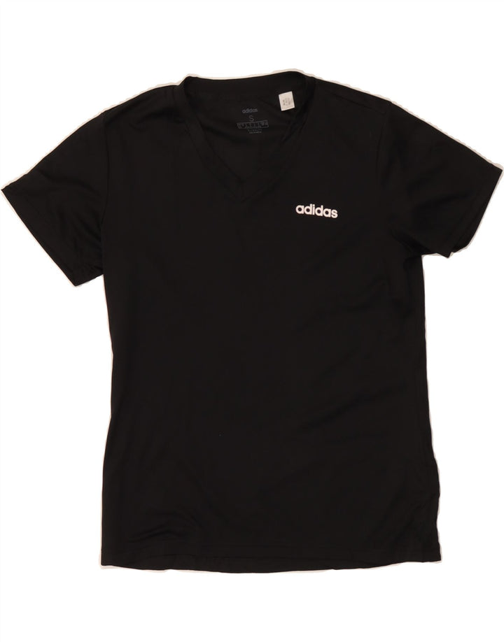 ADIDAS Womens Climalite T-Shirt Top UK 8/10 Small Black Polyester Vintage Adidas and Second-Hand Adidas from Messina Hembry 