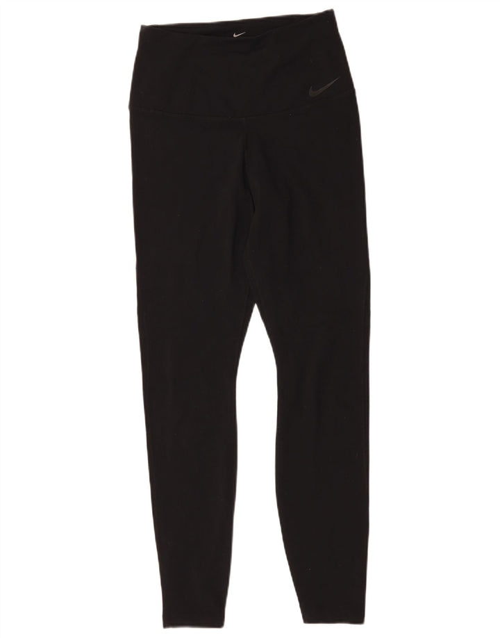 Nike Womens Dri Fit Leggings UK 12 Medium  Black Nylon