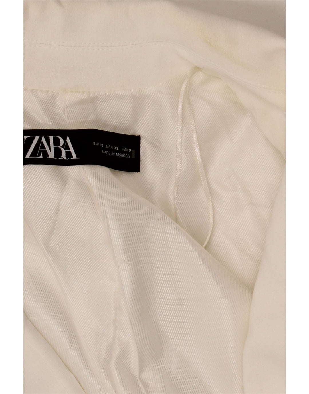 Zara Womens Open Oversized Blazer Jacket UK 6 XS White Polyester