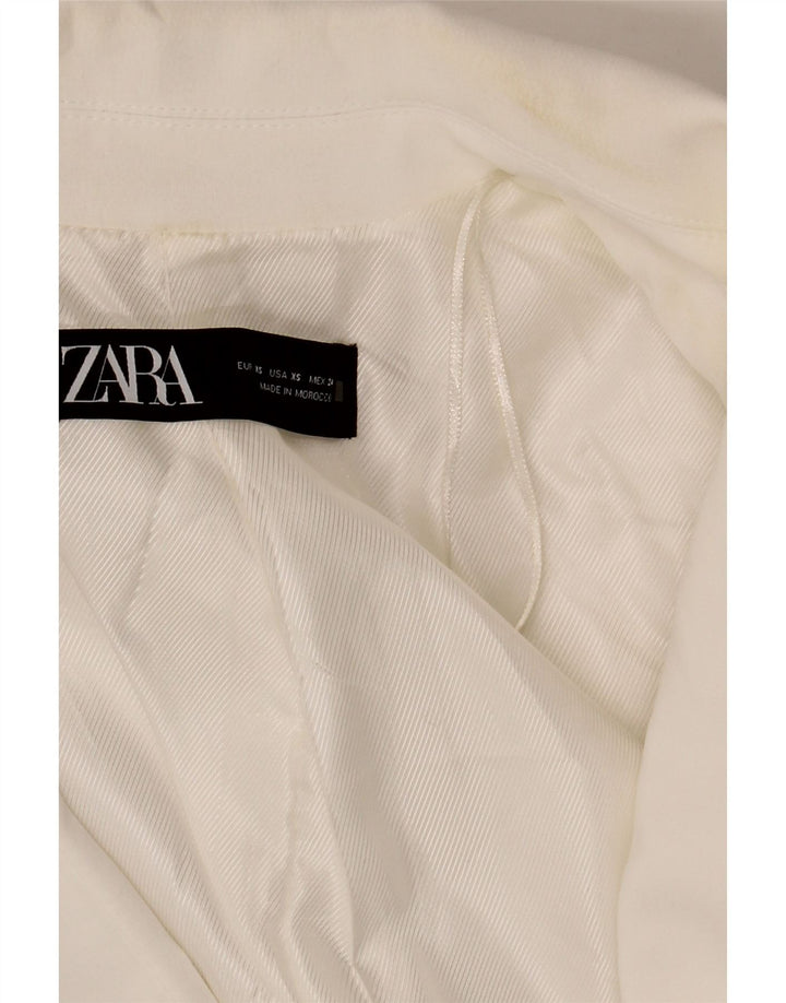 Zara Womens Open Oversized Blazer Jacket UK 6 XS White Polyester
