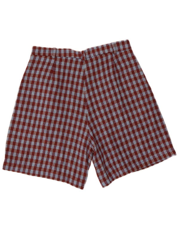 Vintage Womens Casual Shorts IT 42 Medium W28 Burgundy Houndstooth