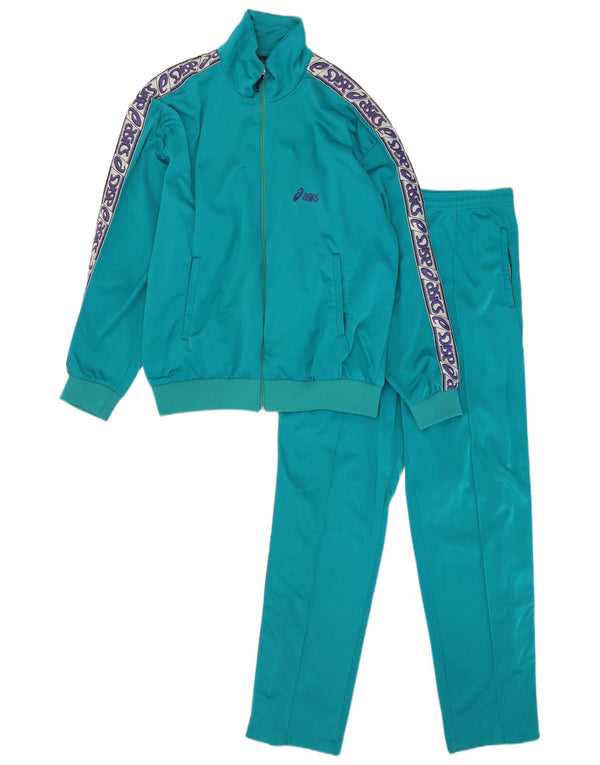 Asics Womens Graphic Full Tracksuit IT 52 Large Blue Colourblock