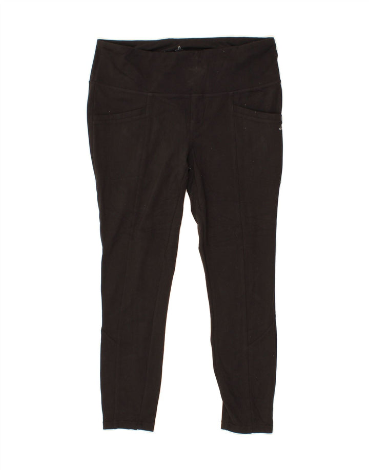 PRANA Womens Crop Leggings UK 14 Large Black Nylon Vintage Prana and Second-Hand Prana from Messina Hembry 